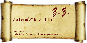 Zelenák Zilia névjegykártya